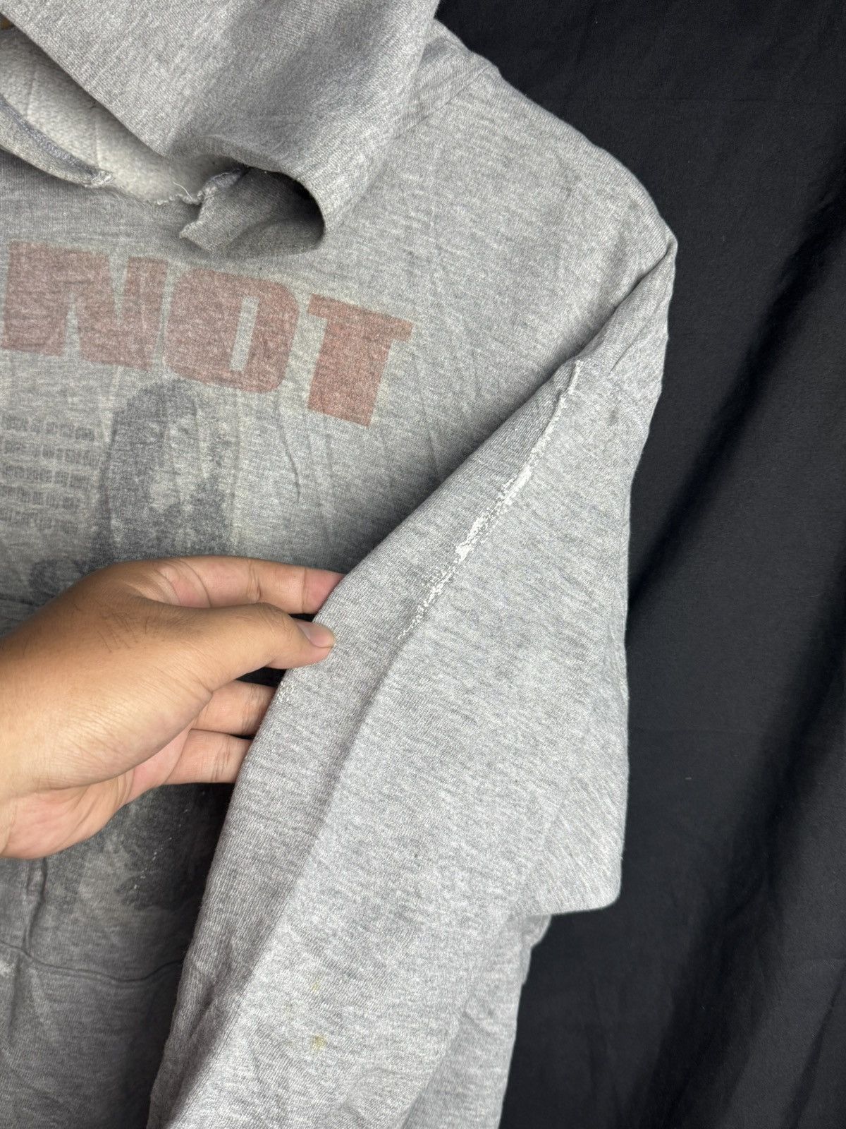 Hysteric Glamour × Japanese Brand × Vintage Japanese Trashed NOT Hoodie Hysteric Styled Size US L / EU 52-54 / 3 - 6 Thumbnail