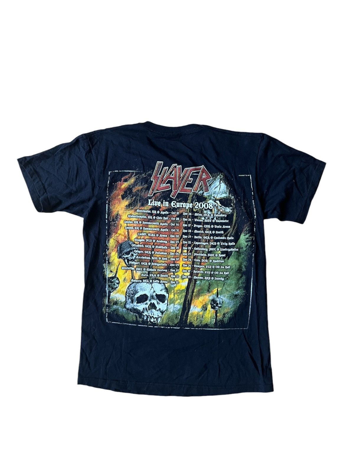 Band Tees Slayer band tshirt live in Europe Tour 2008 Size US S / EU 44-46 / 1 - 4 Thumbnail