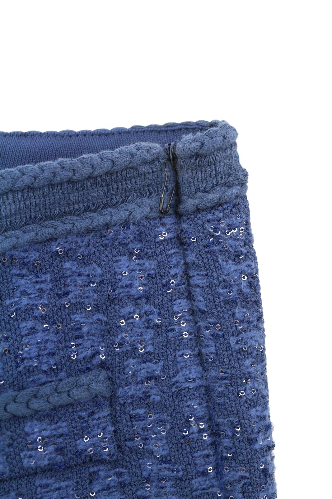 Sandro PALMIRA 36 S Blue Tweed Metallic Shiny Straight Fit 88505 Size 25" / US 0 / IT 36 - 11 Thumbnail