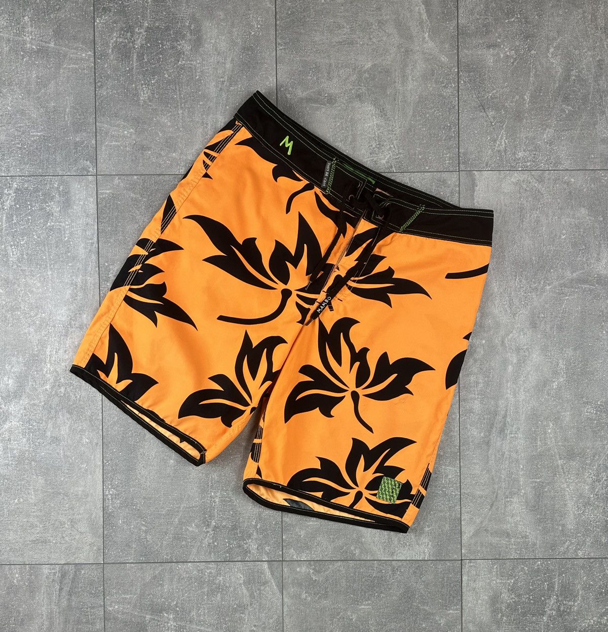Mambo Mambo Surf Orange Board Short Floral Overprint Y2K Size US 32 / EU 48 - 1 Thumbnail