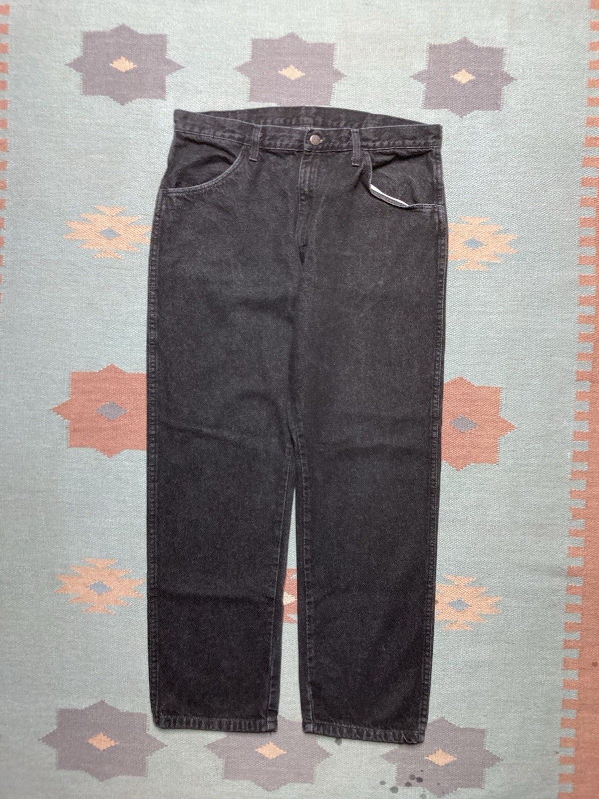 Rustler × Vintage Vtg black denim rustler jeans straight skater wrangler 34x29 Size US 34 / EU 50 - 1 Thumbnail