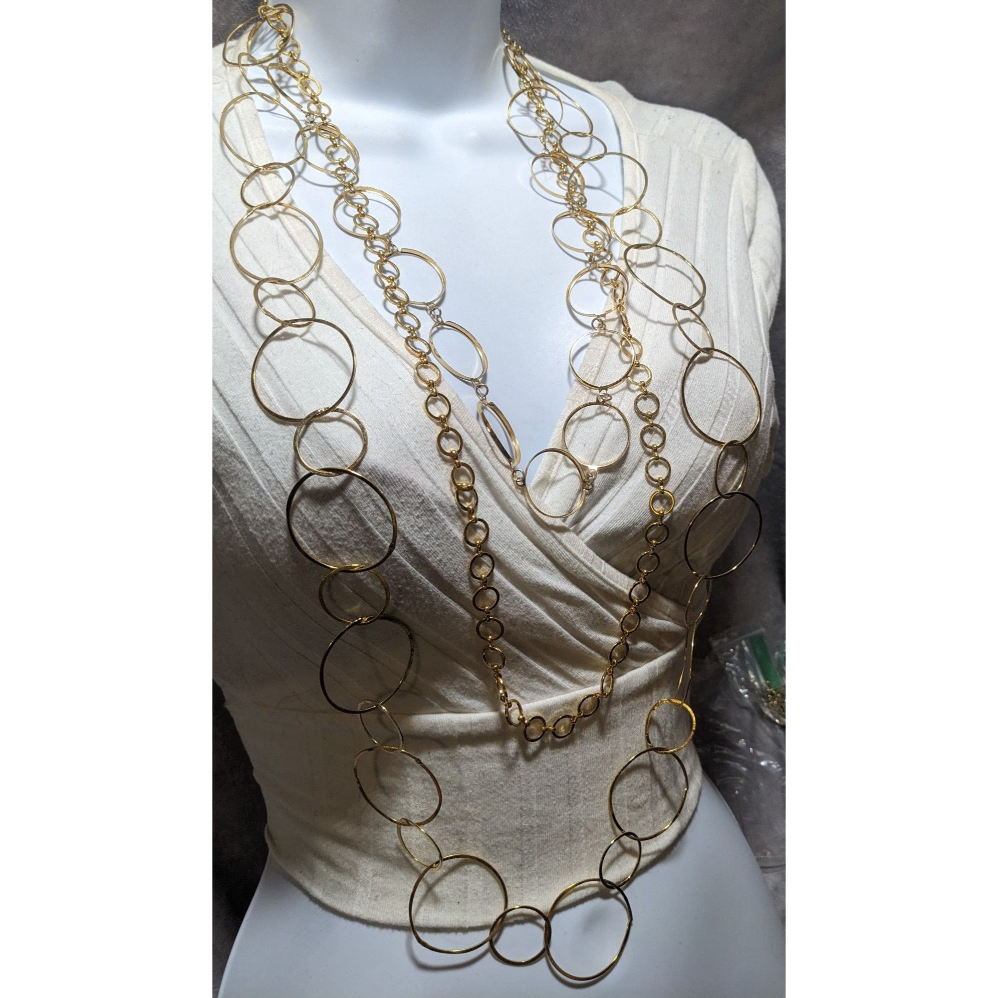 Other Yochi NY Multilayer Gold Ring Statement Necklace Size ONE SIZE - 6 Thumbnail