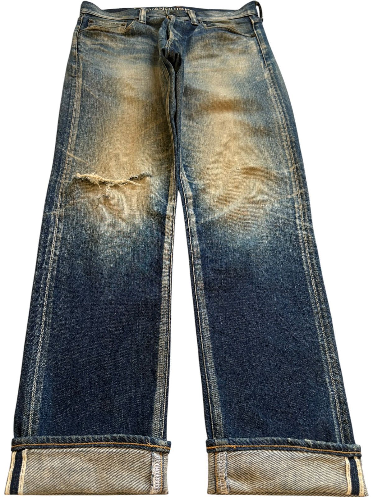 Vanquish Vintage Vanquish Ryo Ishikawa Selvedge Rusty Wash Rip Jeans Size US 32 / EU 48 - 1 Thumbnail