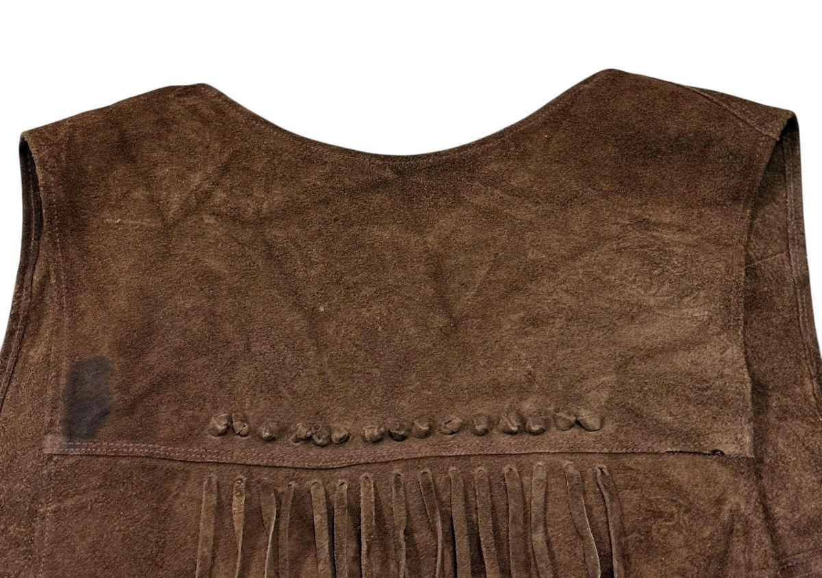 Schott Vintage Cowboy Style Fringes Brown Leather Vest Jacket Size US S / EU 44-46 / 1 - 14 Thumbnail
