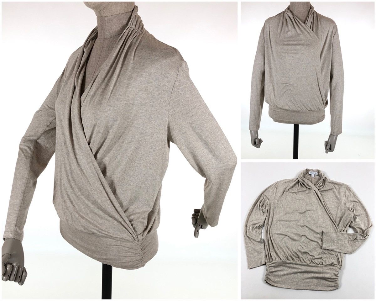 Amur AMOUR VERT USA Angela Dream Knit Wrap Front Top Long Sleeve Sweater Blouse Size M / US 6-8 / IT 42-44 - 1 Thumbnail