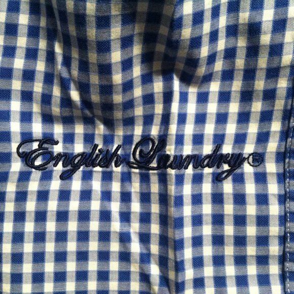 English Laundry ENGLISH LAUNDRY MENS BLUE 100%COTTON CASUAL SHIRT 17.5/34-35 Size US XL / EU 56 / 4 - 12 Thumbnail
