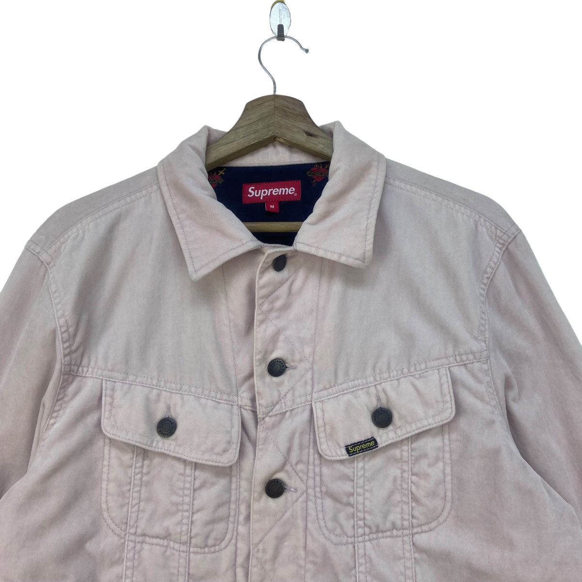 Supreme Supreme Velvet Dusty Pink Trucker Jacket Size US M / EU 48-50 / 2 - 4 Thumbnail