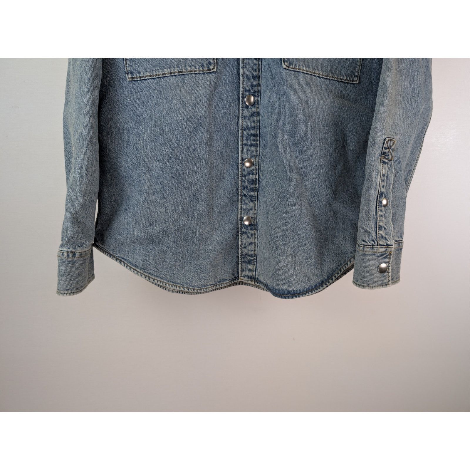Bottega Veneta o1rshd1 Vintage Ind Denim Lined Shirt Button up Shirt Blue Size US S / EU 44-46 / 1 - 4 Thumbnail