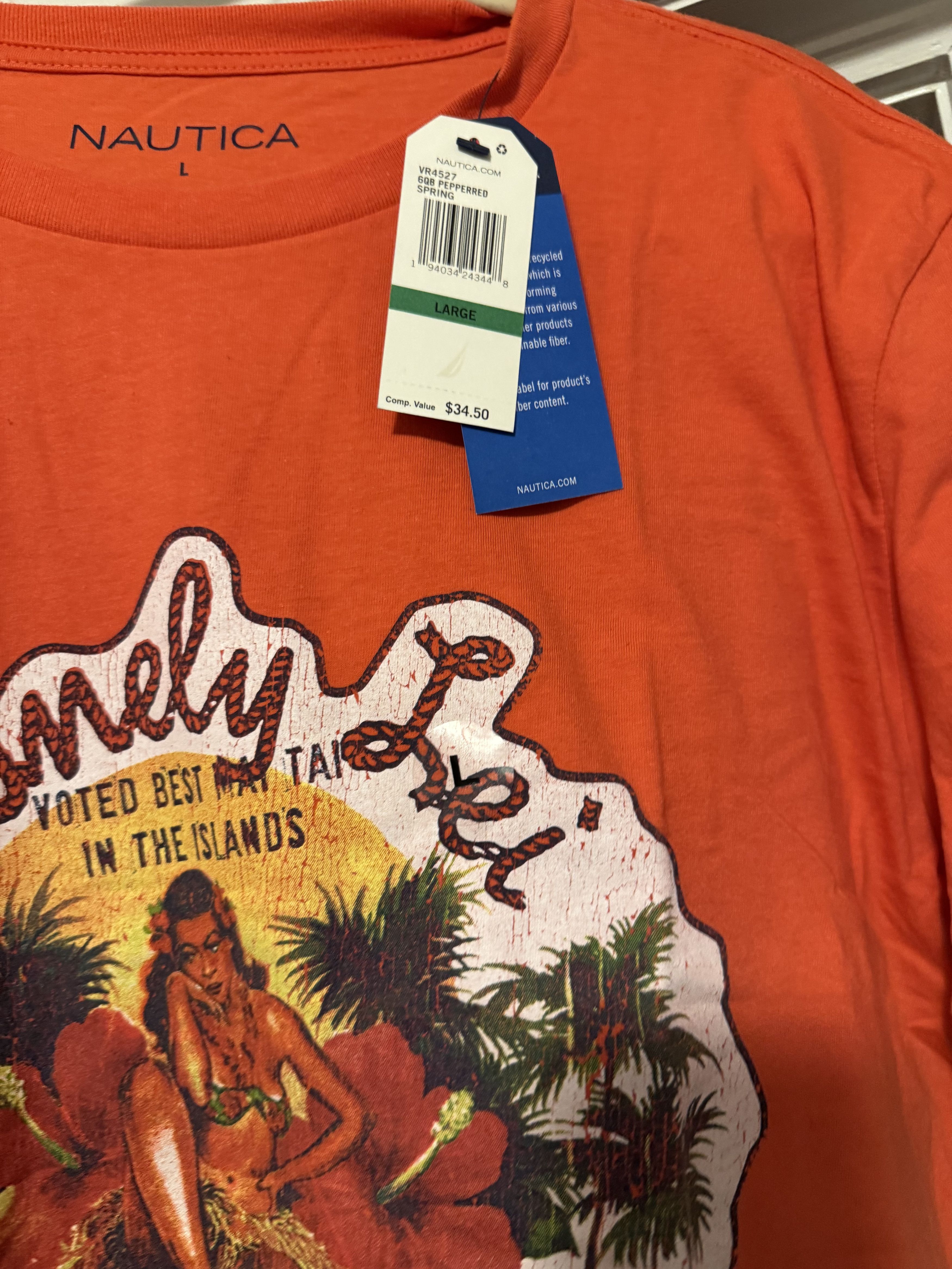 Nautica Lonely Lei Lounge Graphic T-Shirt Size US L / EU 52-54 / 3 - 4 Thumbnail