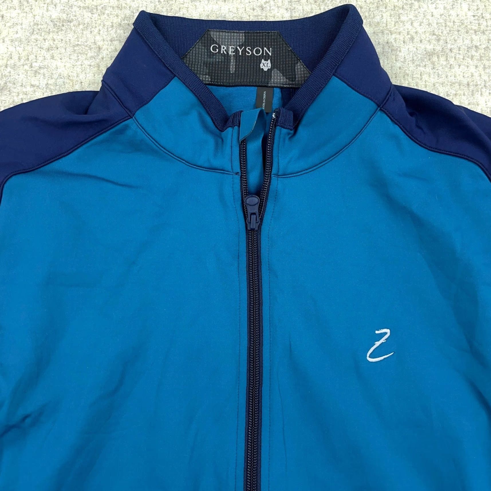 Vintage Greyson Jacket Men XL Blue Full Zip Windbreaker Golf Performance Wicking All Seasons Pockets Hooded Regular Modern Sports Casual Size US XL / EU 56 / 4 - 3 Thumbnail