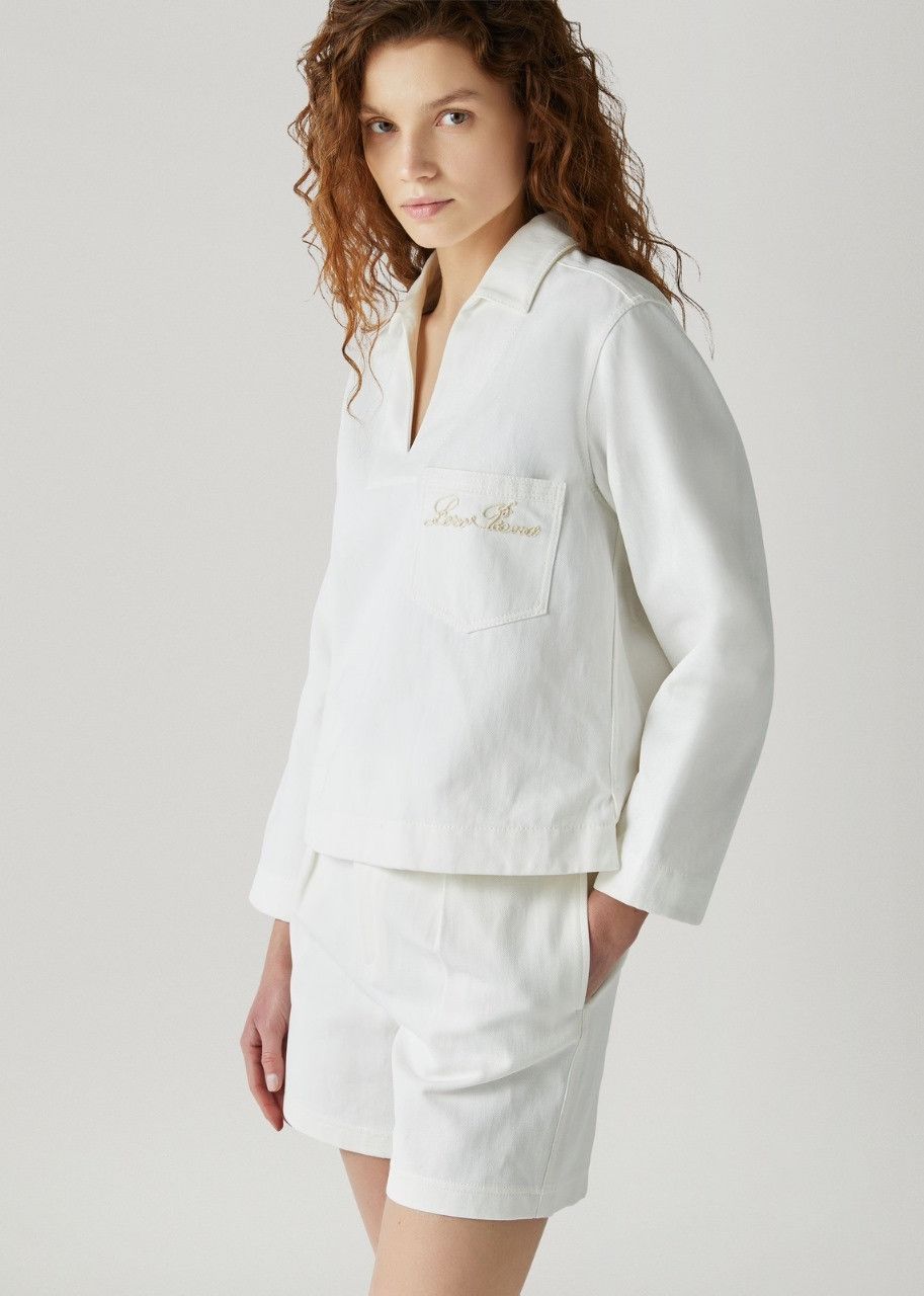 Loro Piana o1srvl11e0524 Shirt in White Size L / US 10 / IT 46 - 2 Thumbnail