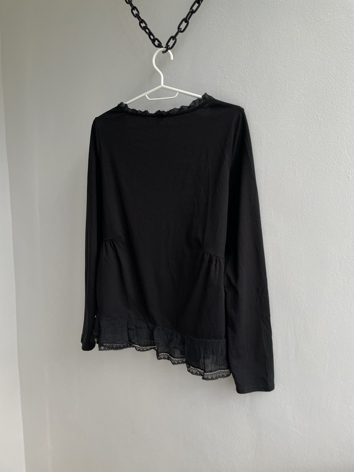 Miu Miu Miu Miu Silk & Cotton Blouse Top Black Pullover Long Sleeve Size XL / US 12-14 / IT 48-50 - 13 Thumbnail