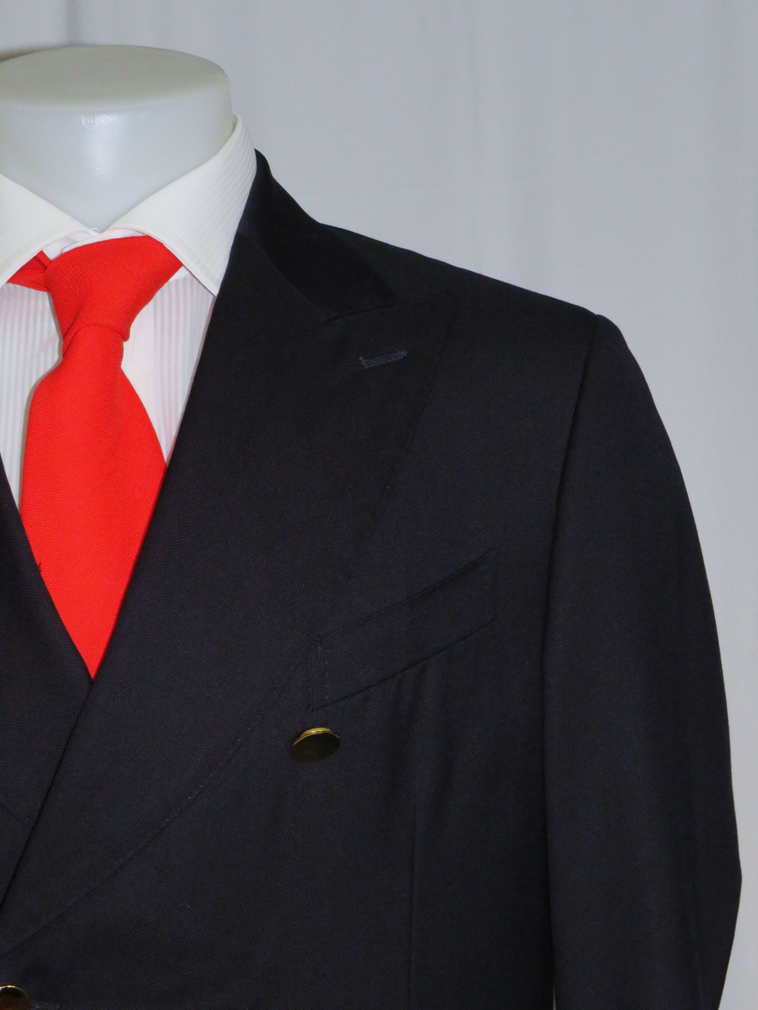 Other Alex Hitz Navy Gold Button Double Breasted Blazer 40S Size 40S - 3 Thumbnail
