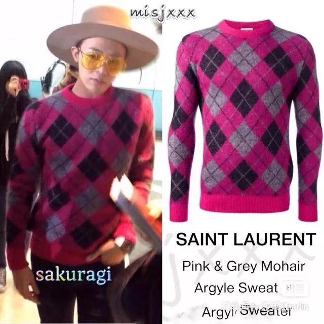 Saint Laurent Paris Saint Laurent Paris Pink rhombic wool sweater Size US S / EU 44-46 / 1 - 6 Thumbnail