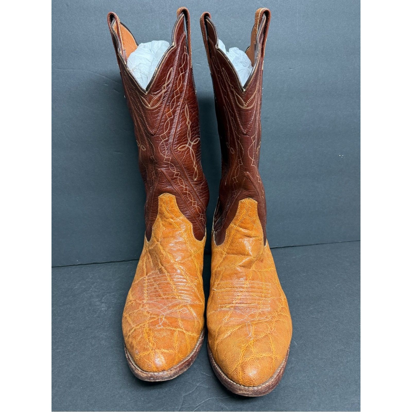 Other Custom Foley Cowboy Exotic Handmade Boots ELEPHANT PRINT Size US 9.5 / EU 42-43 - 3 Thumbnail