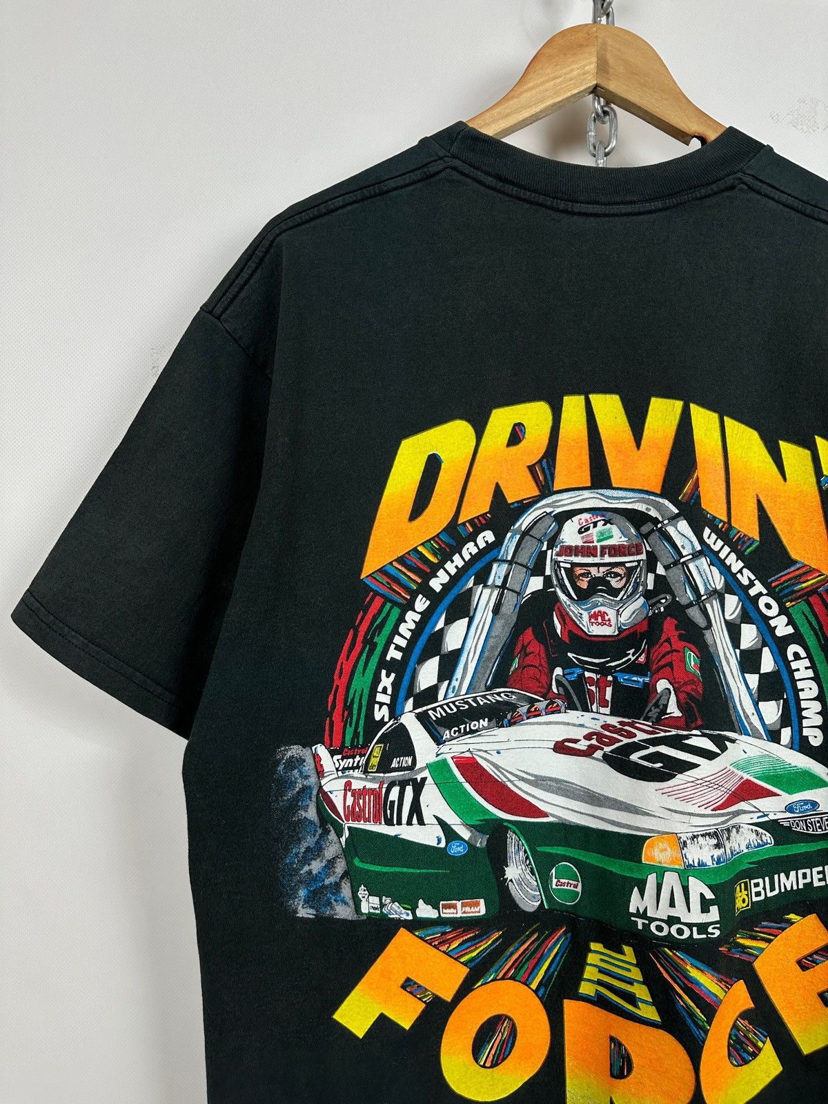 NASCAR Vintage NASCAR John Force Ford Castrol GTX NHRA T-Shirt Size US XL / EU 56 / 4 - 5 Thumbnail