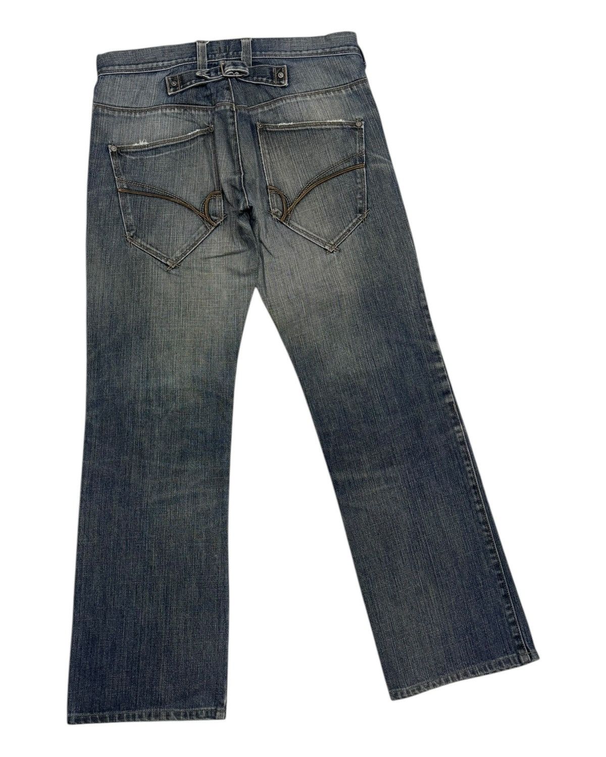 Hysteric Glamour × Japanese Brand VINTAGE BACK NUMBER DISTRESSED DENIM JEANS Size US 34 / EU 50 - 4 Thumbnail