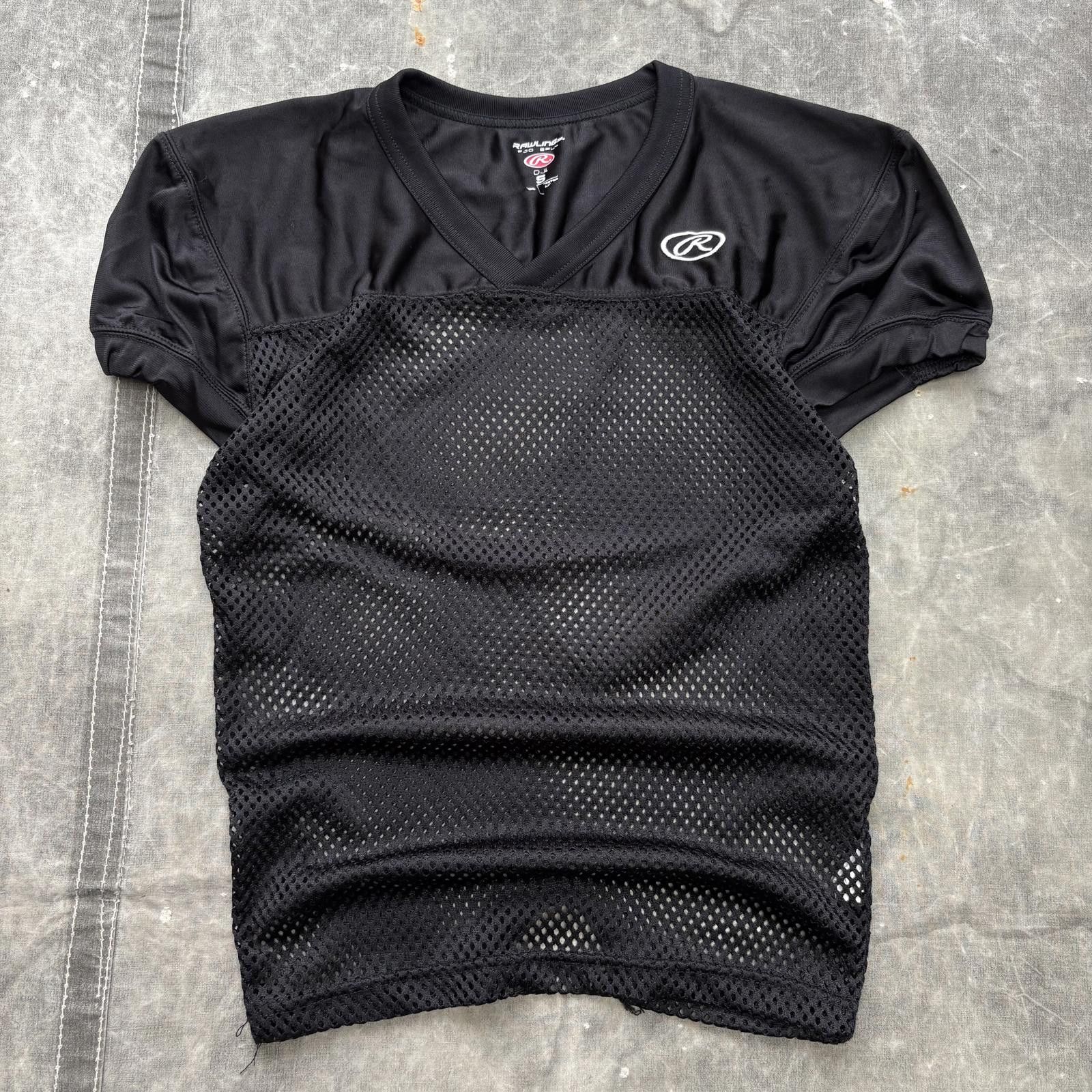 Vintage Vintage Y2K Rawlings Blank Black Mesh Grunge Football Jersey Size US S / EU 44-46 / 1 - 1 Thumbnail
