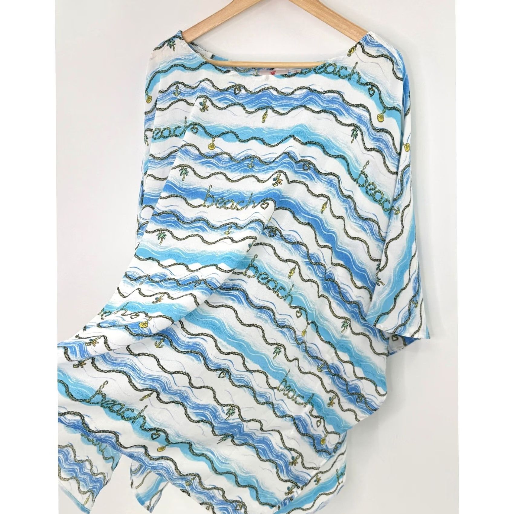 Quacker Factory Quacker Factory Plus Size Beach Print Swim Cover Up Top Size XXL / US 16-18 / IT 52-54 - 5 Thumbnail