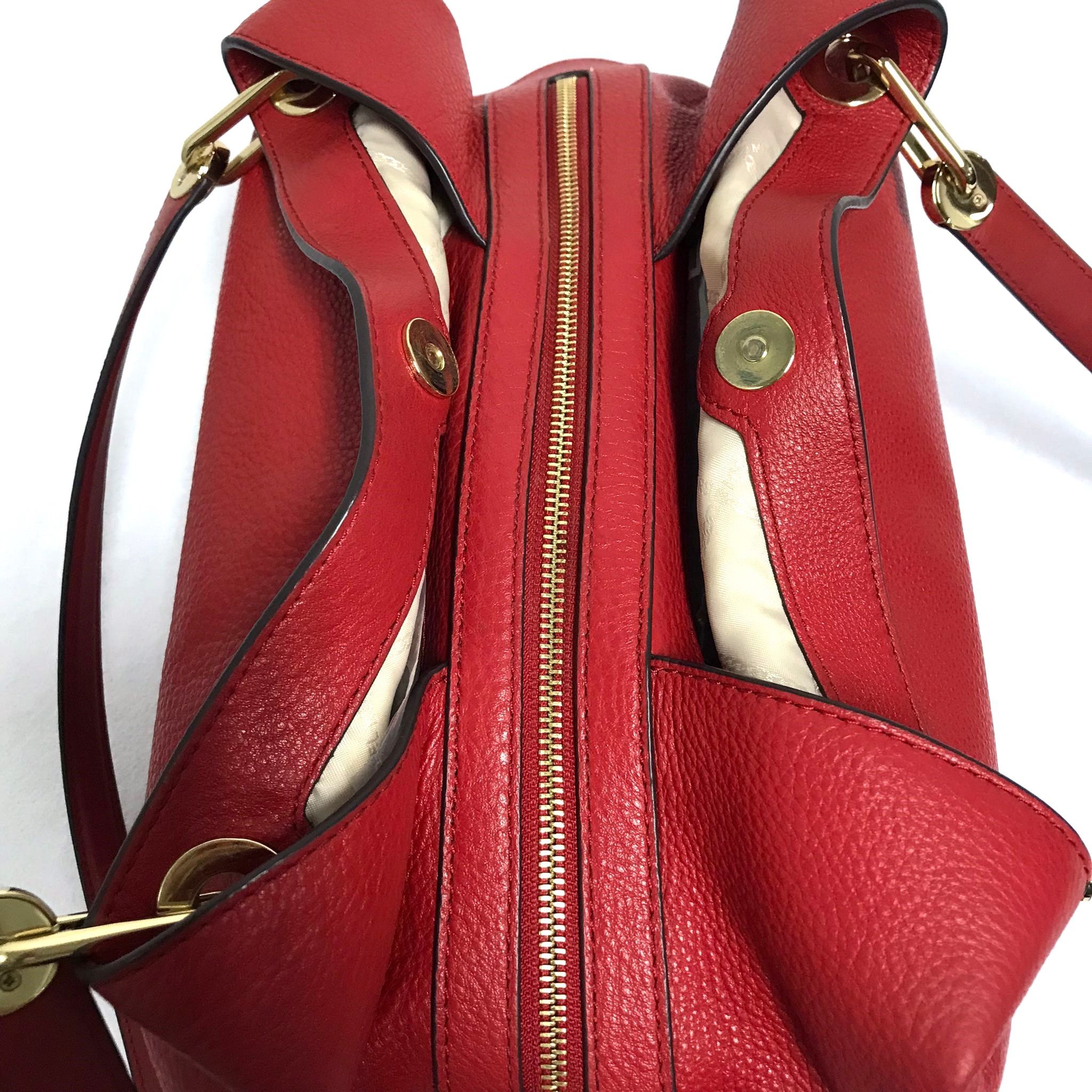 Michael Kors Michael Kors Raven Large Leather Shoulder Bag in Terracota Size ONE SIZE - 3 Thumbnail