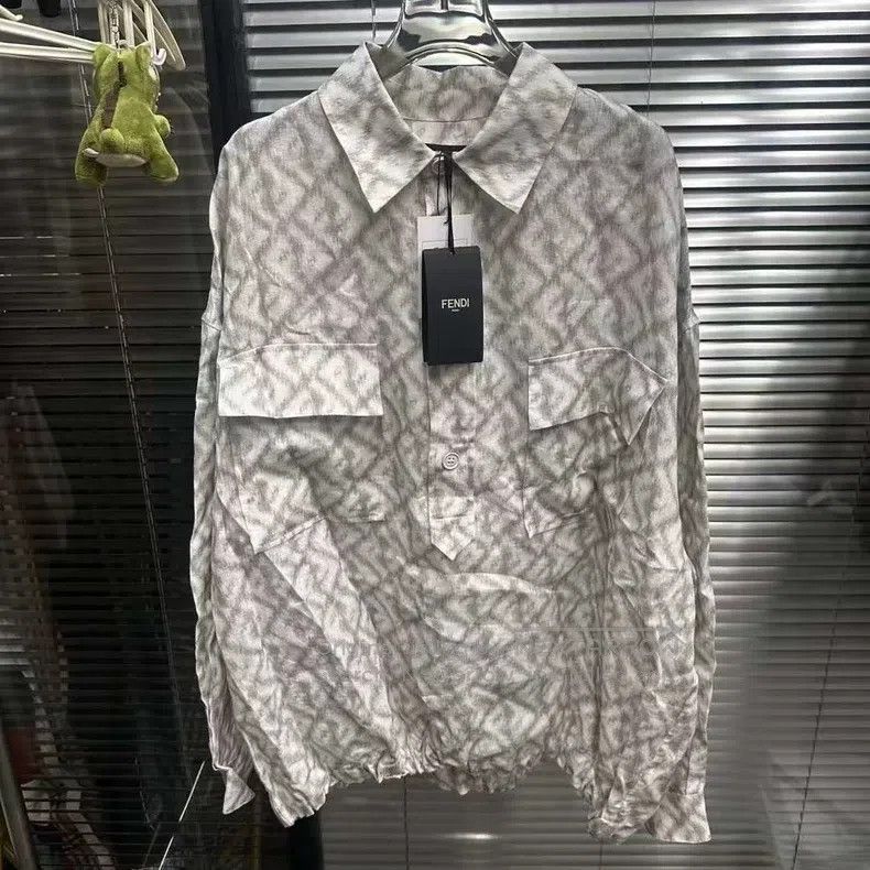 Fendi Fendi size 39 Double F Monogram Shirt Size US XXS / EU 40 - 1 Thumbnail