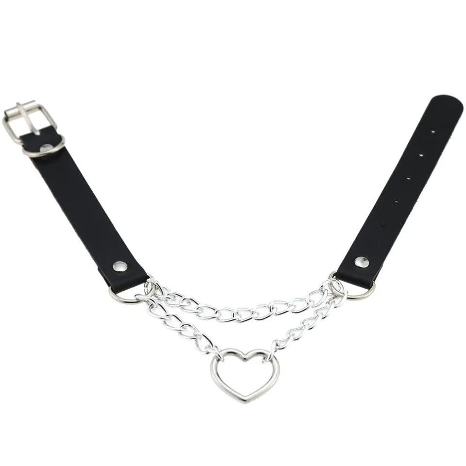 Jewelry Heart Choker Goth Neck Chain Punk Collar Size ONE SIZE - 2 Thumbnail