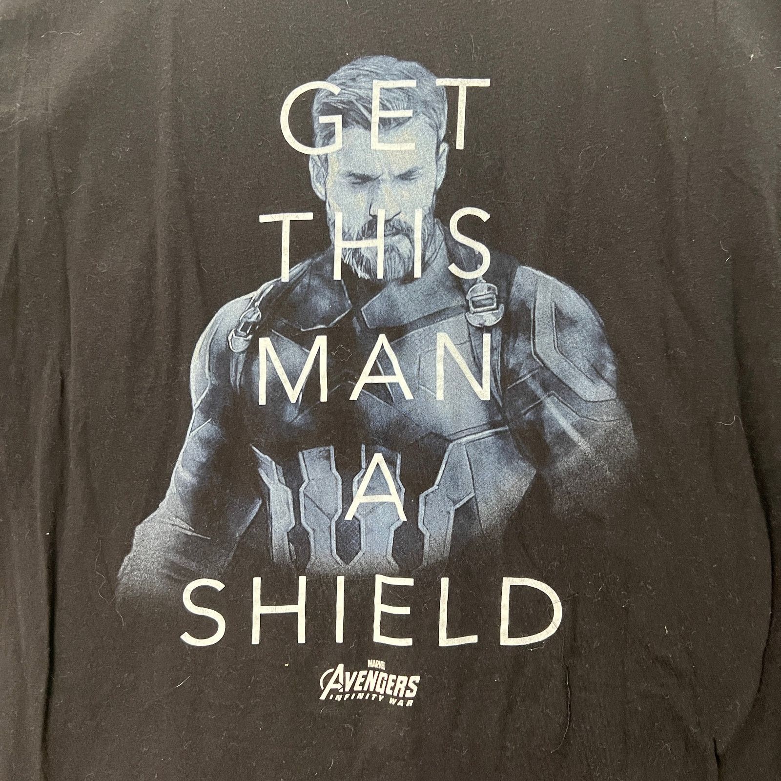 Marvel Comics Marvel Black Shirt Size Large Get This Man a Shield Size L / US 10 / IT 46 - 3 Thumbnail