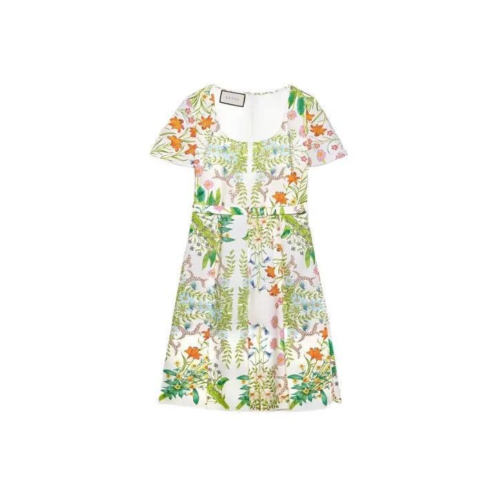 Gucci Gucci Floral Print Short Sleeve Dress-2507 Size L / US 10 / IT 46 - 7 Thumbnail