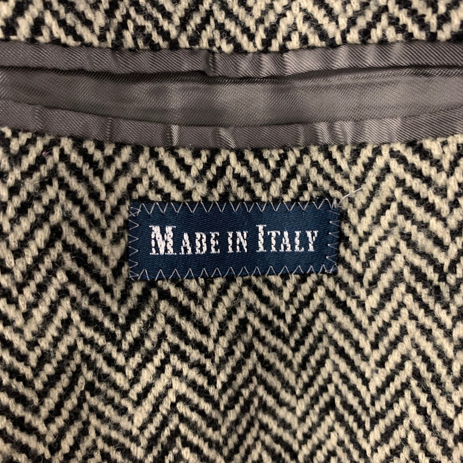 Polo Ralph Lauren Polo Ralph Lauren 42 Beige Black Herringbone Wool Sport Coat Size 42R - 7 Thumbnail