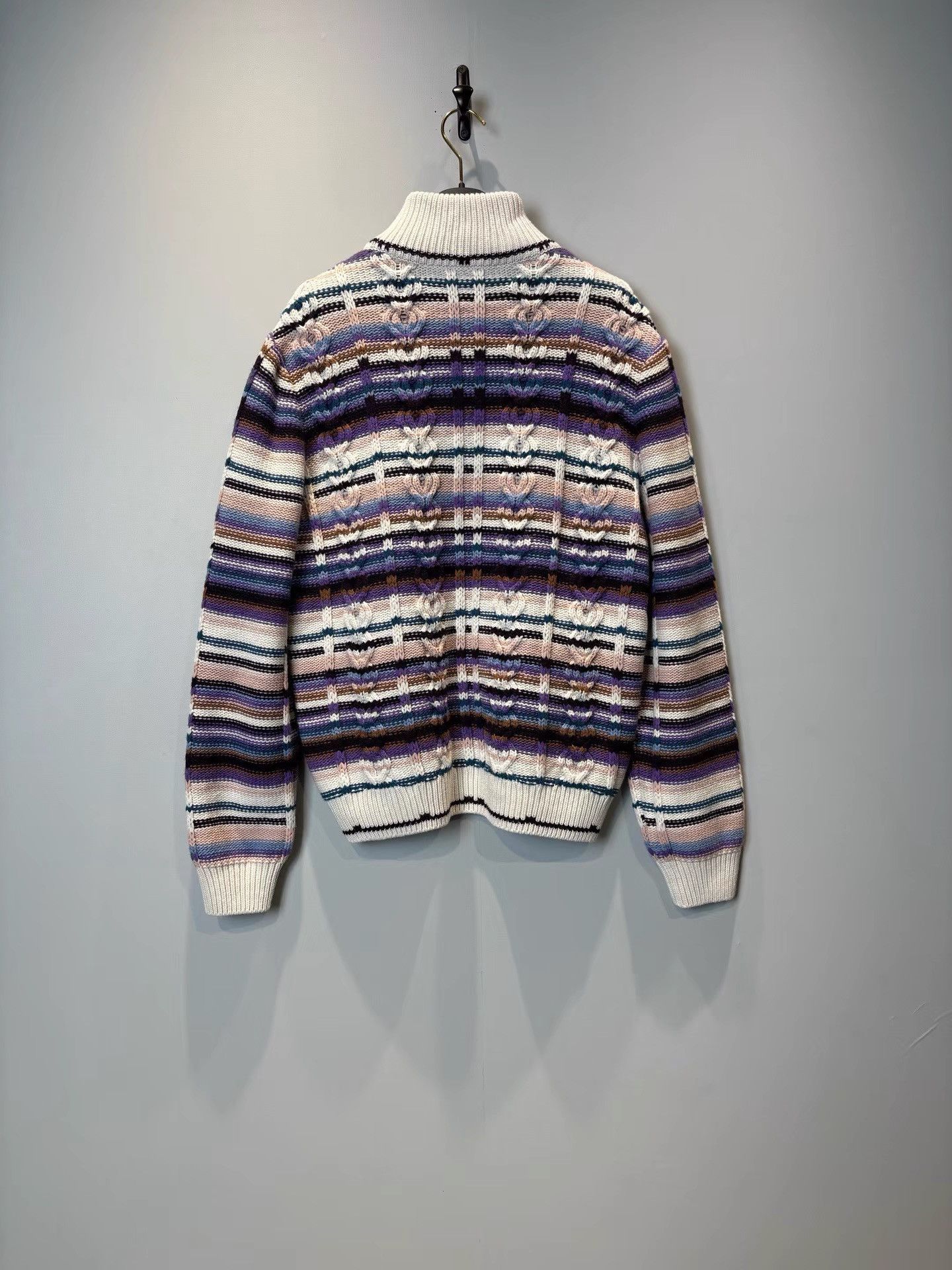 Louis Vuitton Louis Vuitton SS26 Striped Cable Knit Zip Cardigan K36 Size US S / EU 44-46 / 1 - 2 Thumbnail