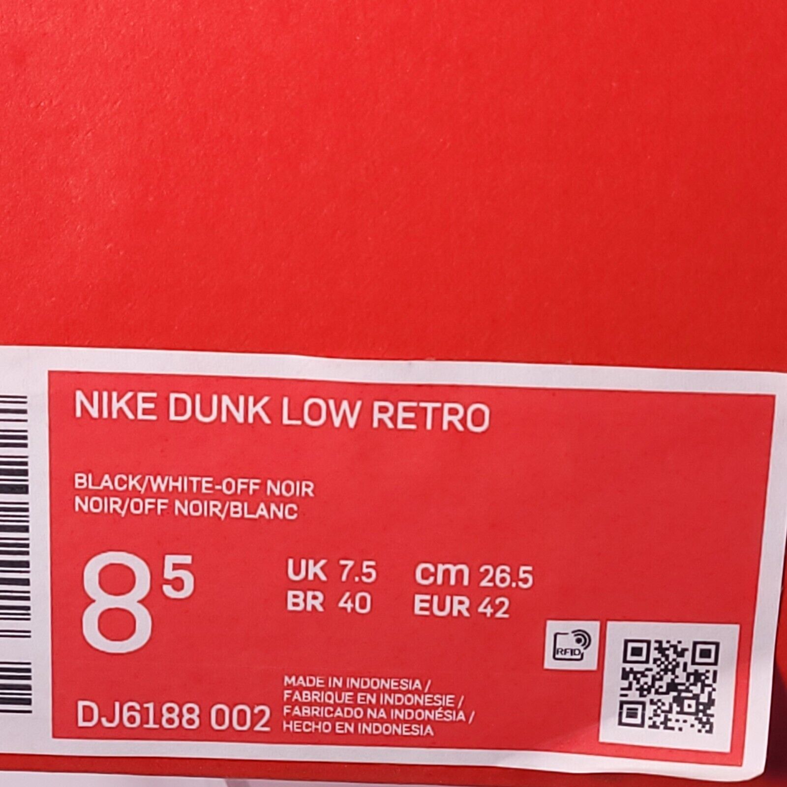 Nike Nike Dunk Low Retro Shoe Men Size 8.5 DJ6188-002 Black White Size US 8.5 / EU 41-42 - 9 Thumbnail