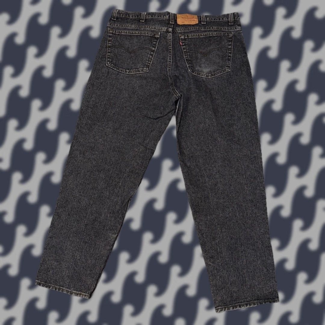 Levi's VINTAGE Levi's 550 Jeans Men 42X30 Black Relaxed Fit Tapered Leg Stone Wash 90s Mens Jeans Size US 42 / EU 58 - 1 Thumbnail