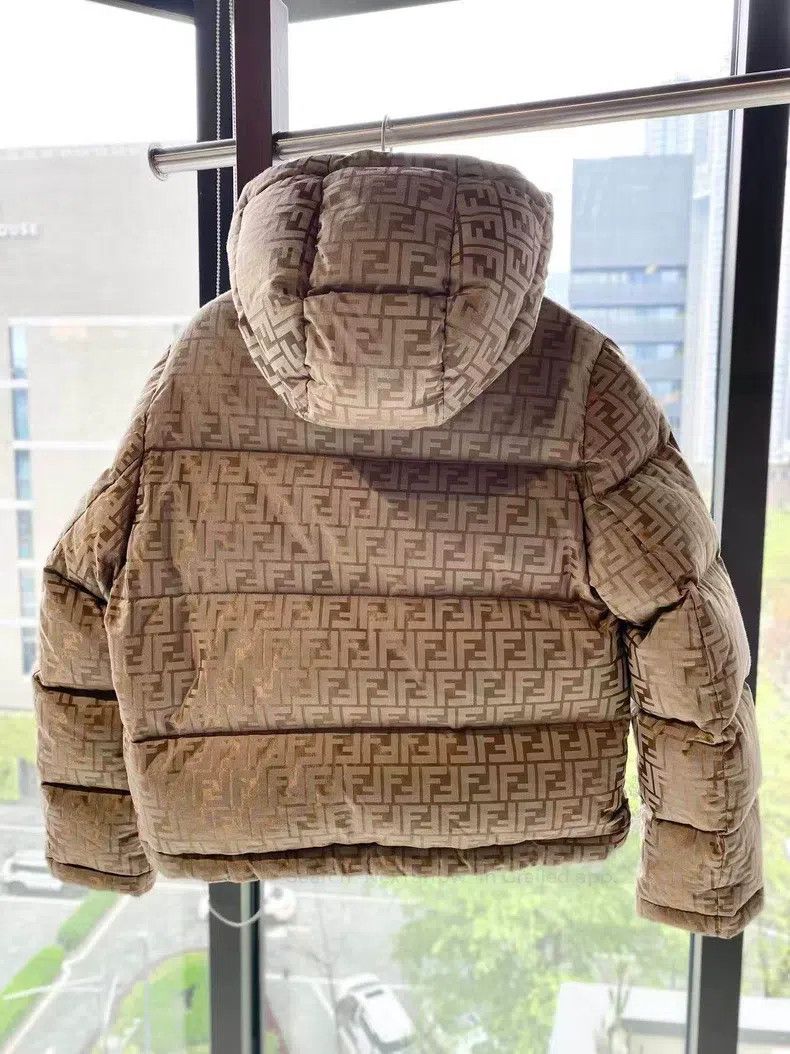 Fendi Fendi Cotton/Polyester Jacquard Printed Hooded Down Jacket Size XS / US 0-2 / IT 36-38 - 2 Thumbnail
