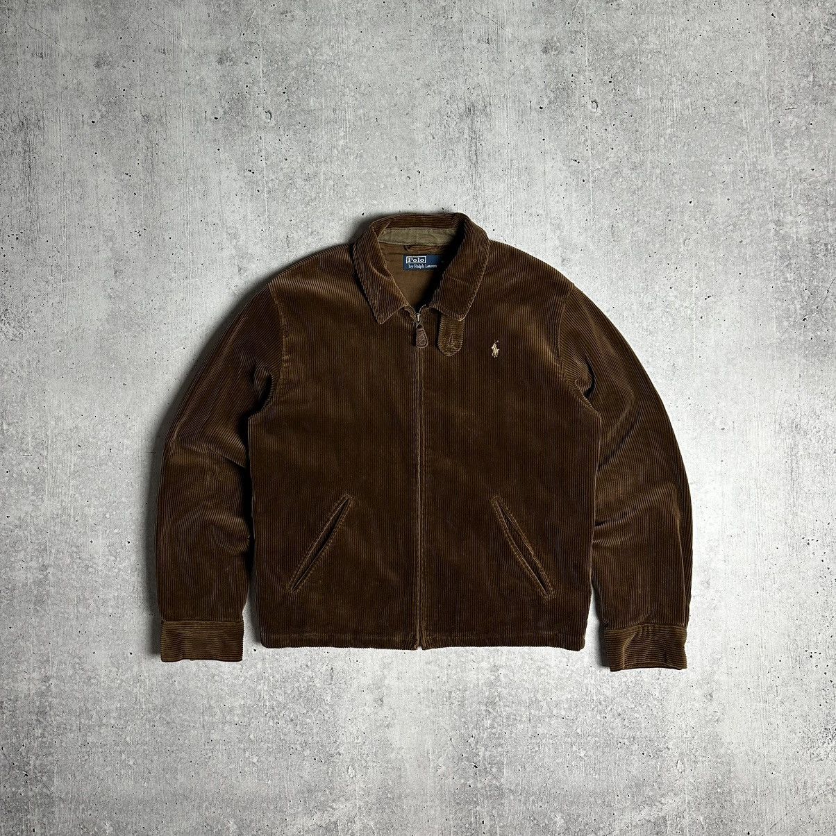 image of Vintage Polo Ralph Laurent Brown Corduroy Jacket Bomber, Men's (Size Medium)