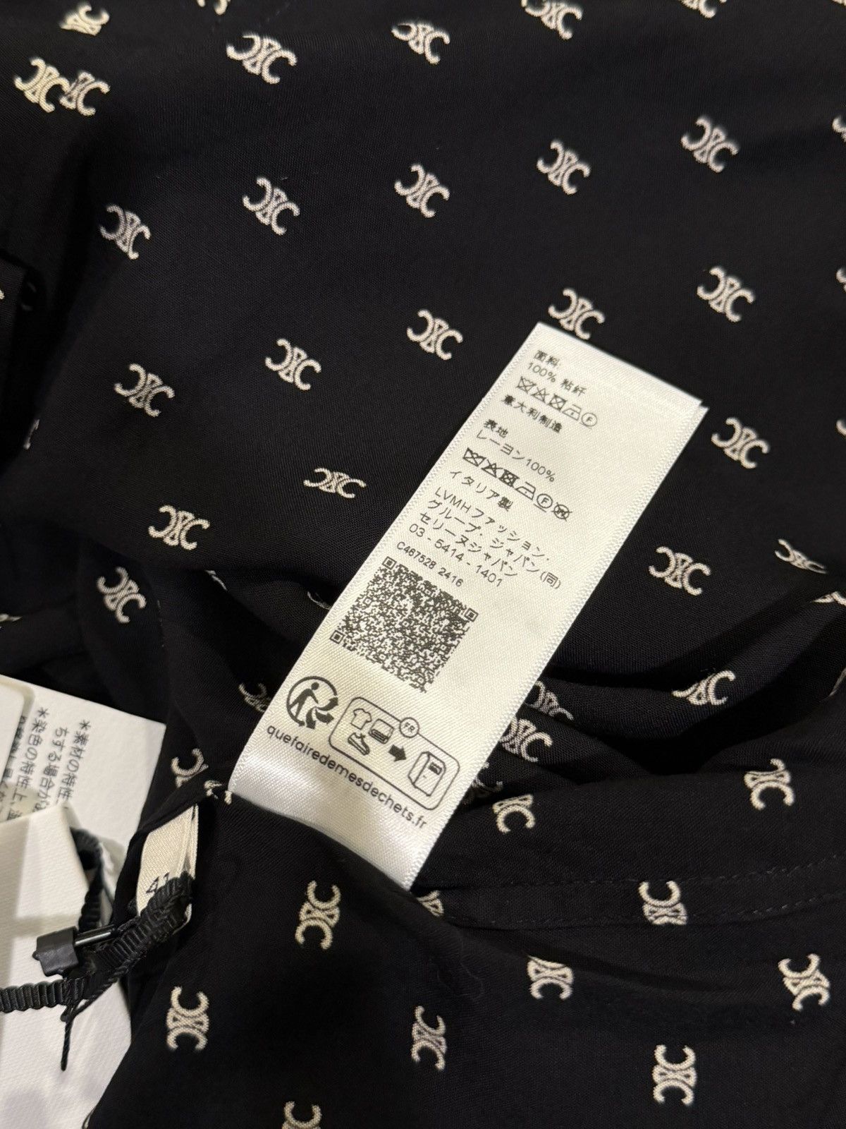Celine Celine x Hedi Loose Viscoe Triomphe Logo Print Button Shirt Size US L / EU 52-54 / 3 - 15 Thumbnail