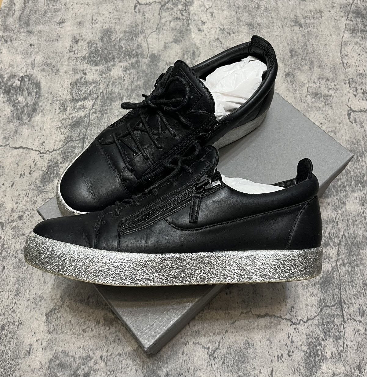 Giuseppe Zanotti Giuseppe Zanotti Low Top Sneakers Black Size US 12 / EU 45 - 1 Thumbnail