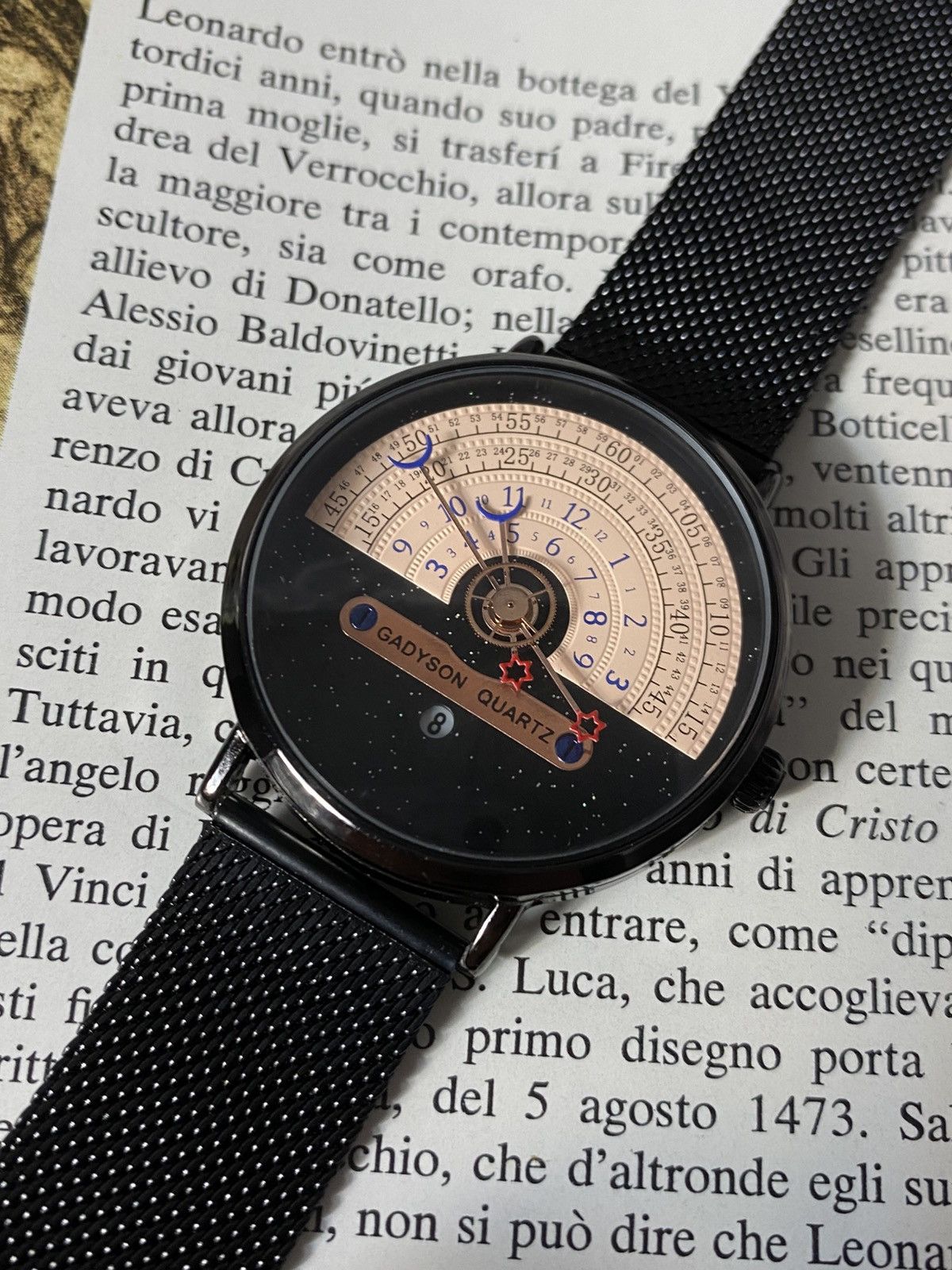 Japanese Brand Gadyson Celestial Starry Sky Watch Minimalist Black Mesh Size ONE SIZE - 2 Thumbnail