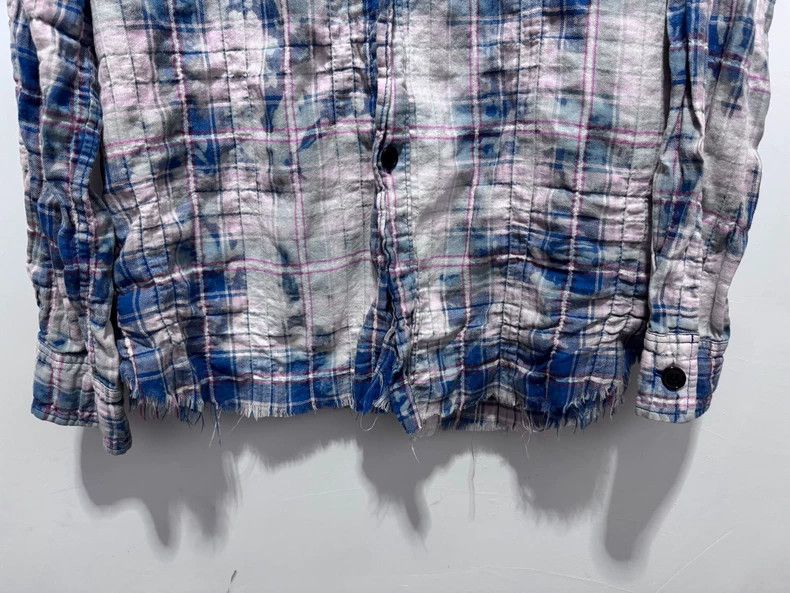 Yves Saint Laurent Saint Laurent 16ss Show Blue Rendered Fringe Pleated Shirt Size US M / EU 48-50 / 2 - 3 Thumbnail