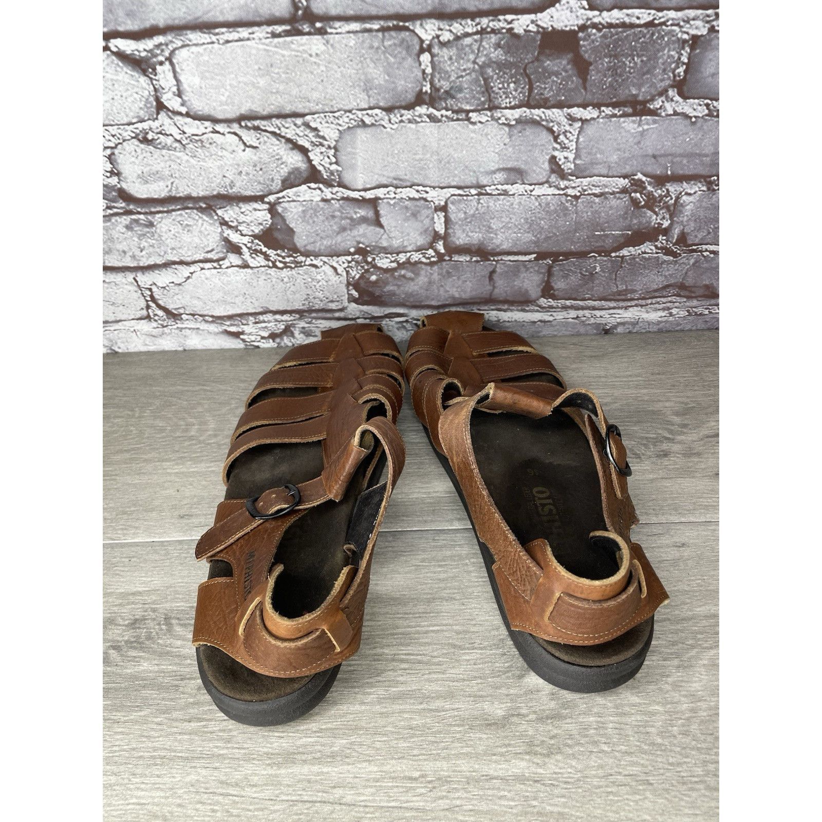 Mephisto MEPHISTO 4x Shock Brown Leather Fisherman Casual Strap Sanda Size US 13 / EU 46 - 5 Thumbnail