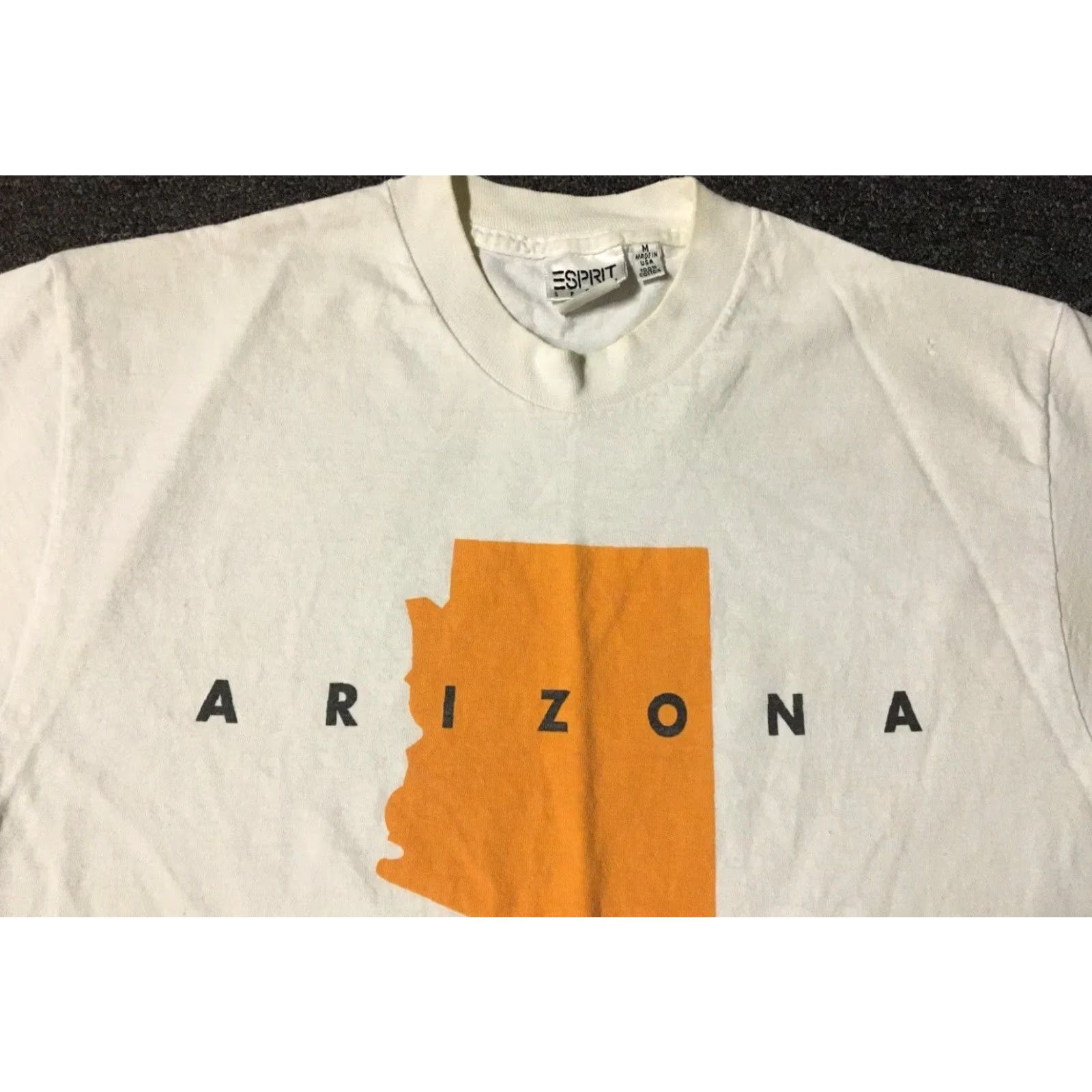 Esprit VINTAGE ESPRIT Arizona Faded Spellout Shirt M USA Track Skate Surf Grunge 90s 80s White Men M Regulations: no refunds Size US M / EU 48-50 / 2 - 6 Thumbnail