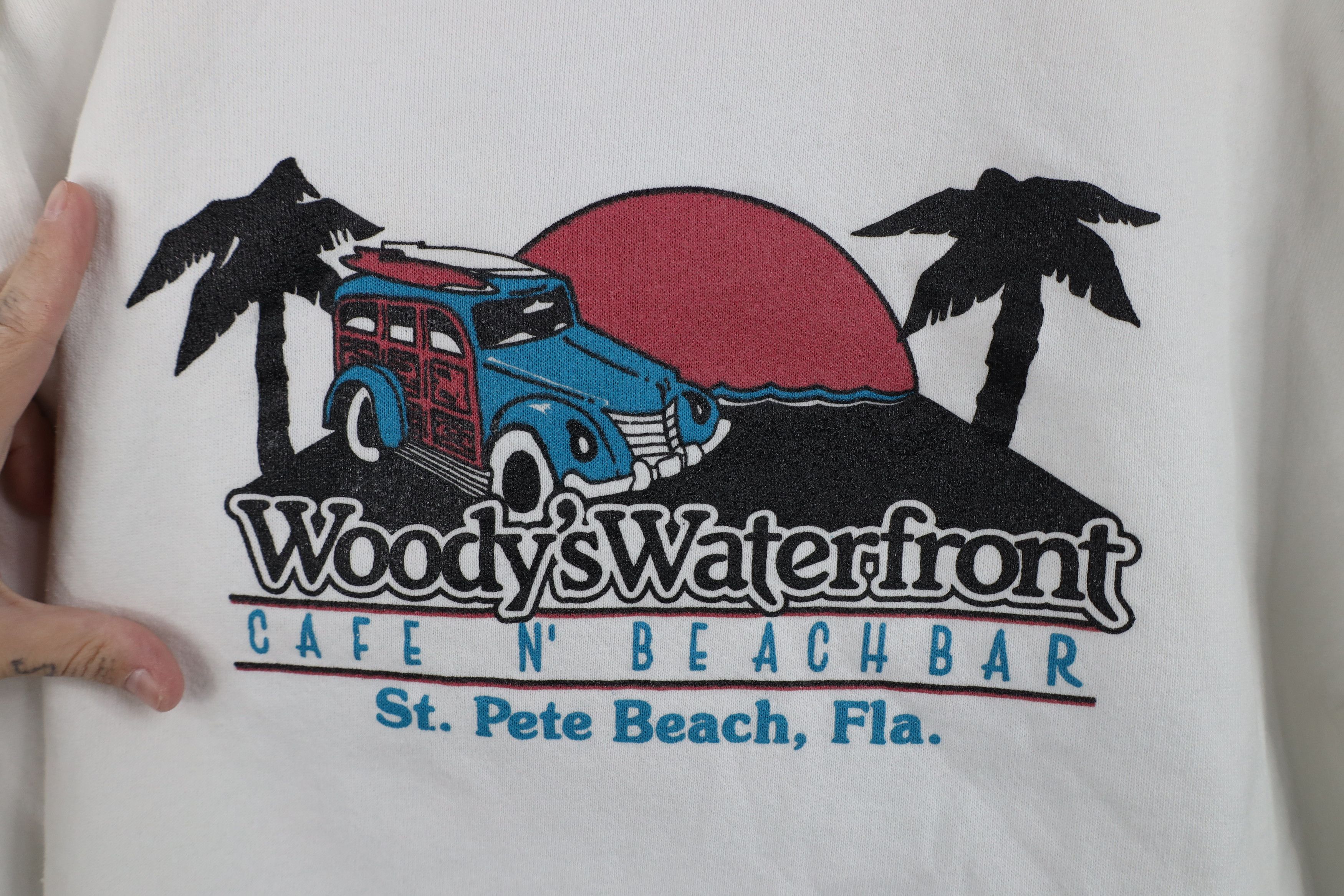 Vintage Vintage 90s Streetwear Waterfront St Petes Beach Sweatshirt Size L / US 10 / IT 46 - 4 Thumbnail