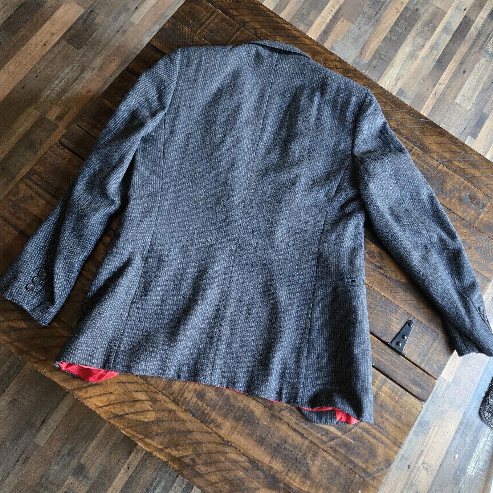 Designer Raffinati Pin Striped Jacket Mens S/M Vintage Wool Blend C21 Size 36R - 8 Thumbnail