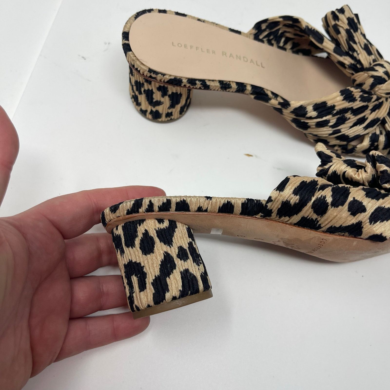 Loeffler Randall Loeffler Randall Emilia Leopard Pleated Bow Sandal sz 6 Size US 6 / IT 36 - 7 Thumbnail
