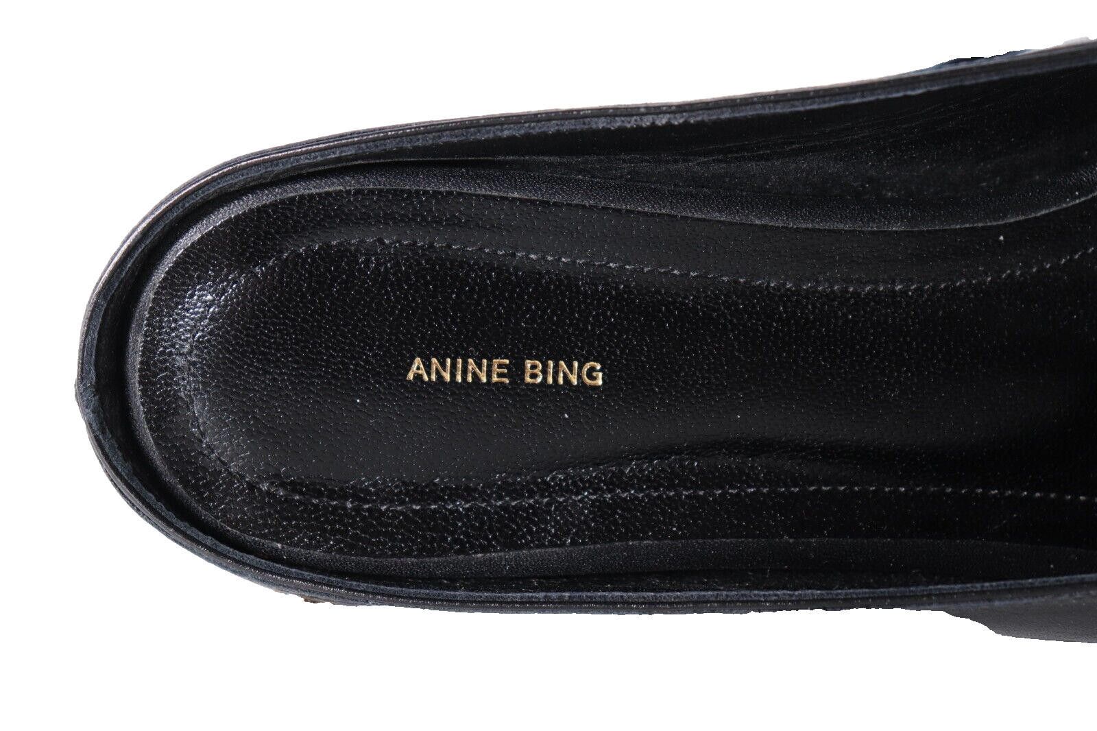 Designer Anine Bing Women 39 Black Rooney Mules Pointed Low Heel Pump Size US 9 / IT 39 - 8 Thumbnail