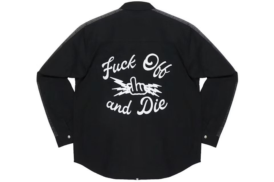 Fuck The Population FTP Logo Tape Zip Up Work Shirt Black Size US M / EU 48-50 / 2 - 8 Thumbnail