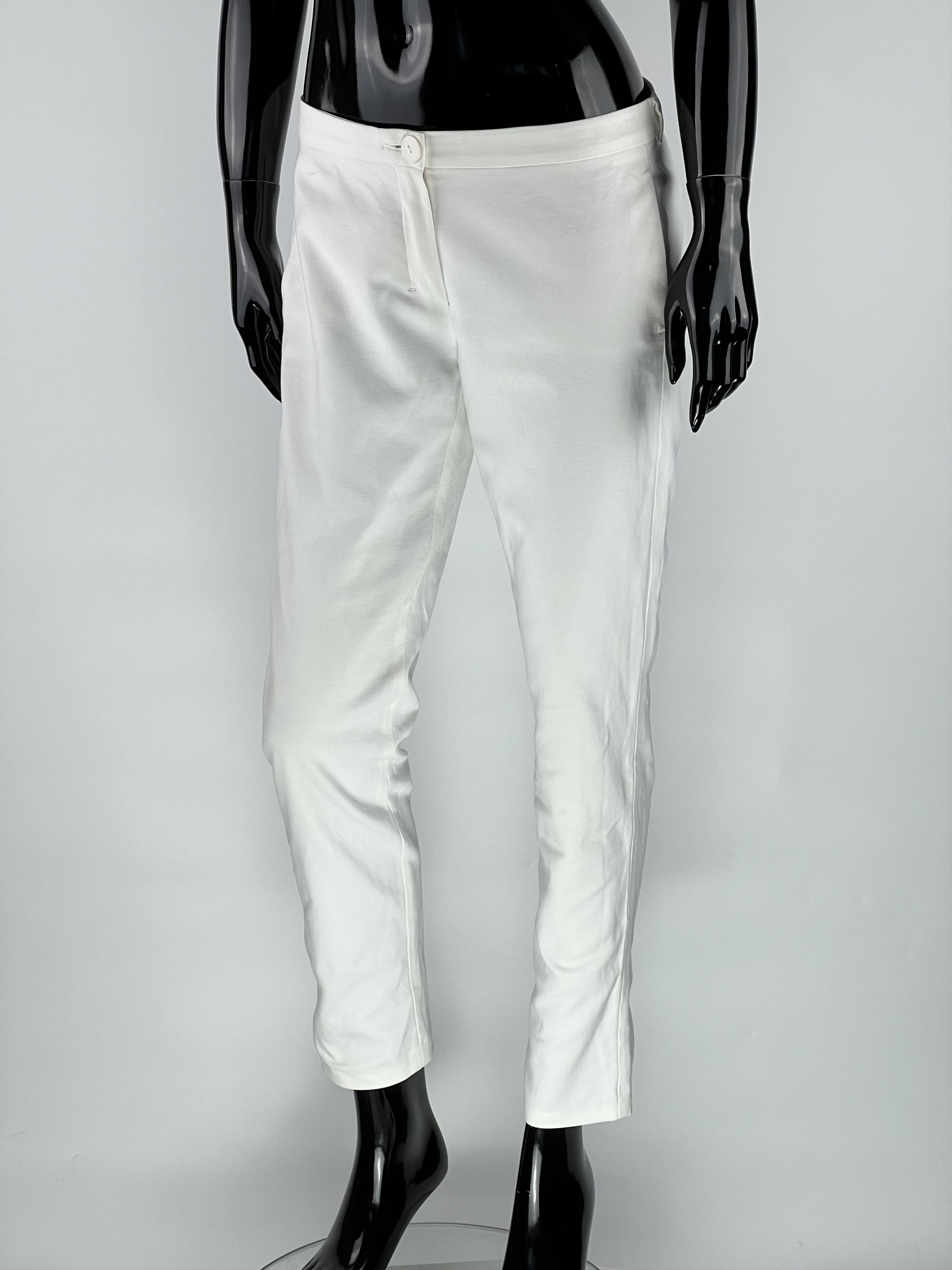 Max Mara Max Mara White Cotton Pants Size 6 Size 28" / US 6 / IT 42 - 1 Thumbnail