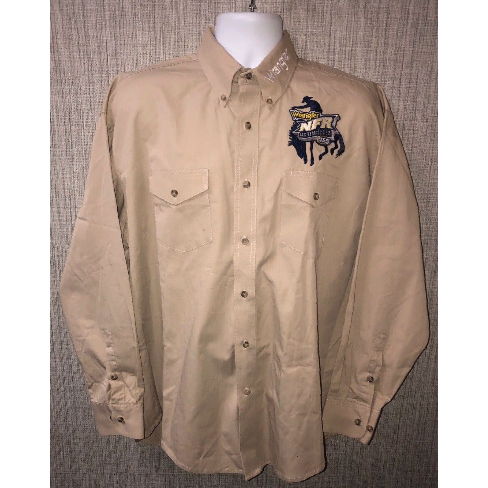 Wrangler Wrangler Beige Long Sleeve Button Front Shirt Adult Large Mens Size US L / EU 52-54 / 3 - 2 Thumbnail