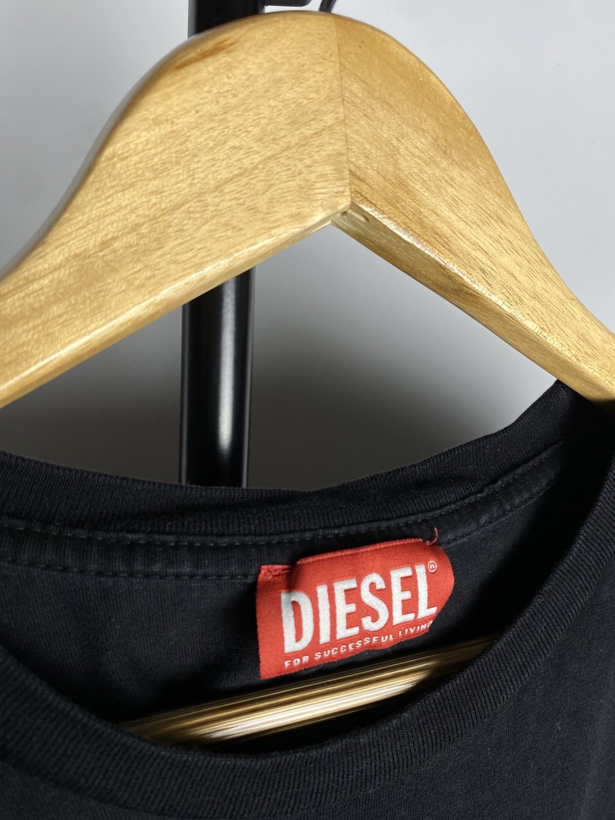 Diesel × Vintage Vintage 90s Diesel Faded black Y2K big logo t-shirt Size US XL / EU 56 / 4 - 4 Thumbnail