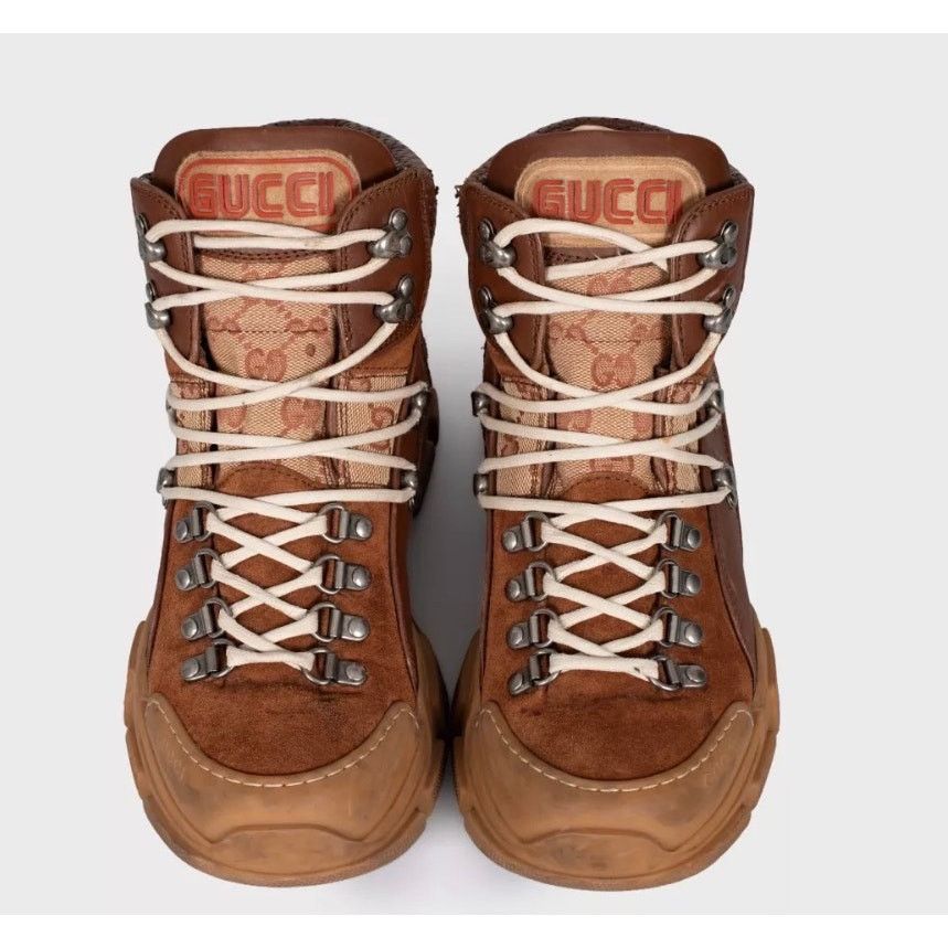 Gucci Gucci Brown Suede Lace-Up Ankle Boots - EU 39 Size US 9 / IT 39 - 2 Thumbnail