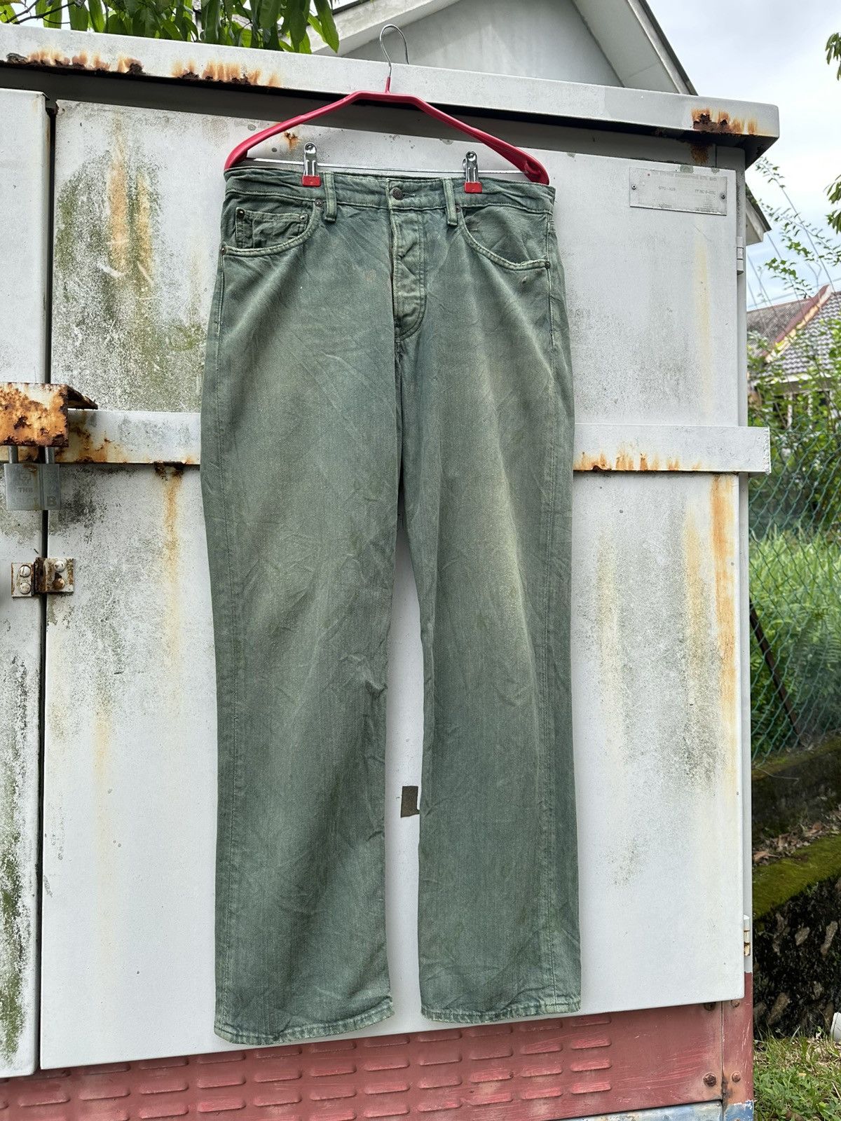 Ralph Lauren THRASHED Vintage RALPH LAURENT Faded Green Baggy Jeans Size US 32 / EU 48 - 7 Thumbnail